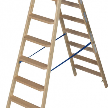 Деревянная двухсторонняя стремянка с перекладинами и ступенями KRAUSE STABILO 2х8 ступеней 818355 - ЛЕСТНИЦЫ СТРЕМЯНКИ KRAUSE В ЕКАТЕРИНБУРГЕ